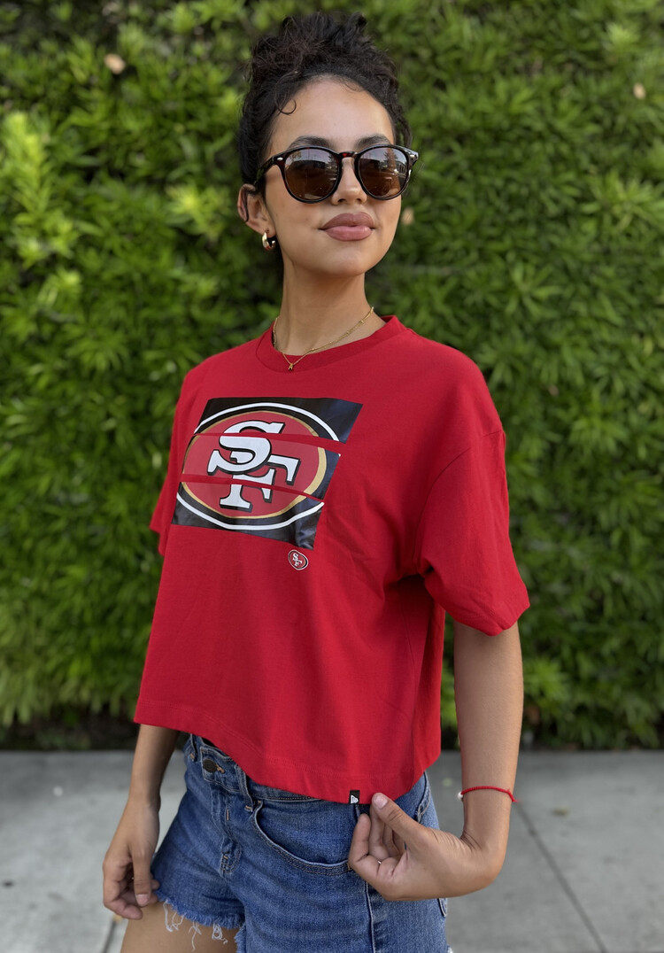New Era 49ers Women's NE Primary Logo Red Crew SS Crop Tee