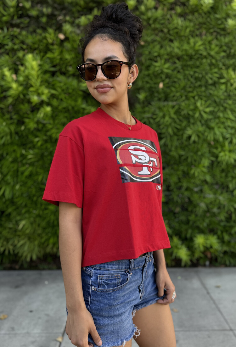 New Era 49ers Women's NE Primary Logo Red Crew SS Crop Tee