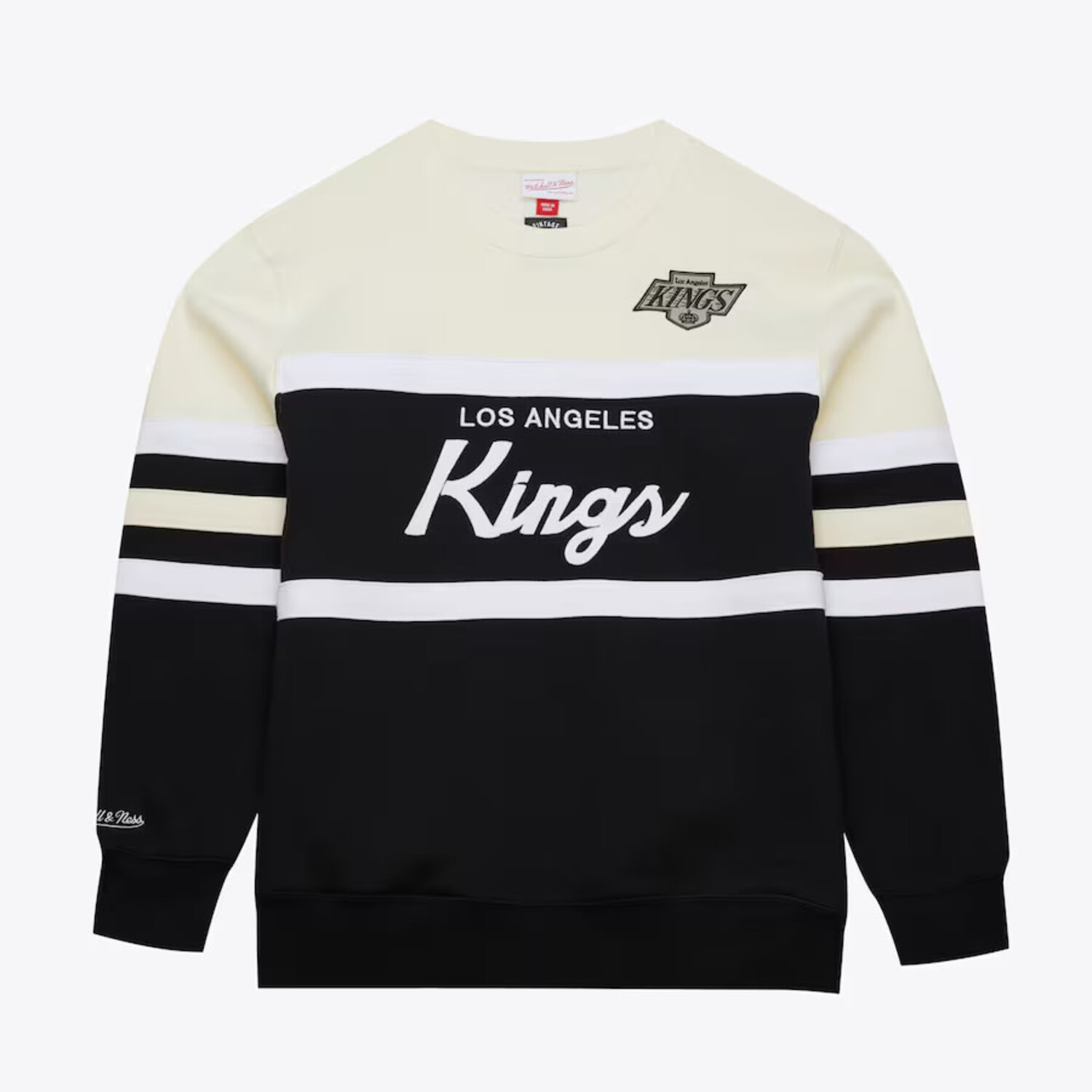 LA Kings M&N Men's Head Coach Crew Sweater Vintage Logo - The