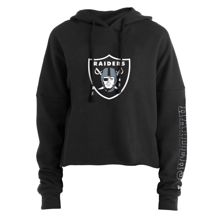 New Era Raiders W NE Black Crop Hoodie