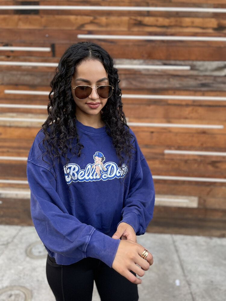 New Era LA Dodgers Women's New Era x Bella Dona Betty Boop Royal Crew Sweatshirt