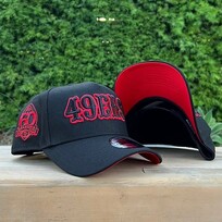 New Era 49ers Black Red Outline 60 Seasons Red UV 940AF