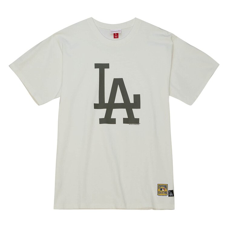 Mitchell and Ness LA Dodgers M&N Cream Short Sleeve Tee