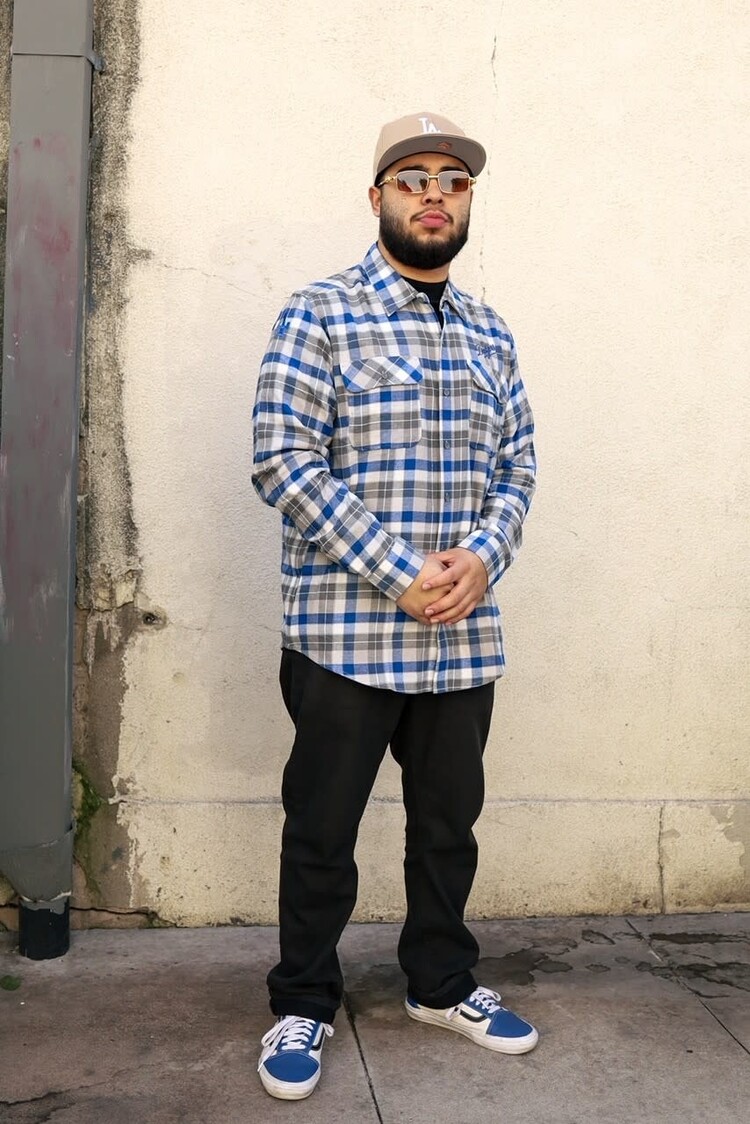 Antigua LA Dodgers M Ease Flannel L/S