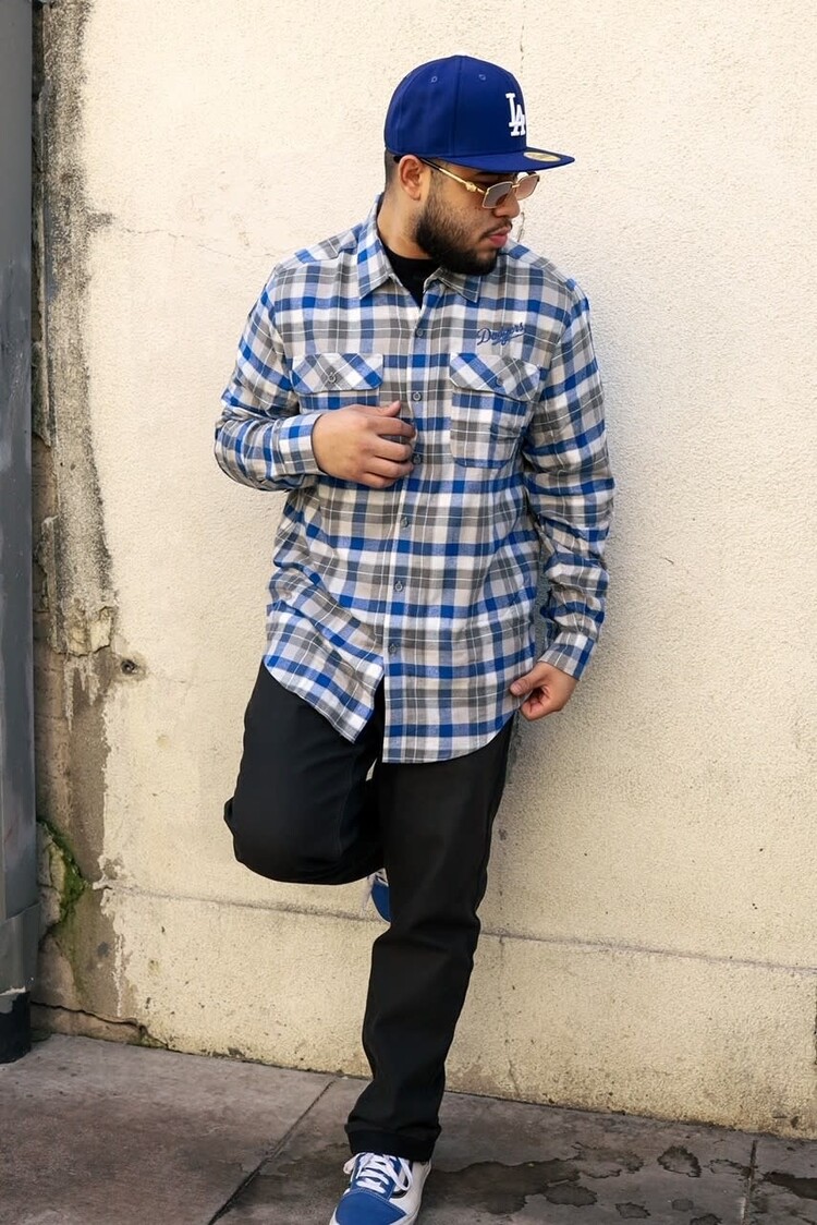 Antigua LA Dodgers M Ease Flannel L/S