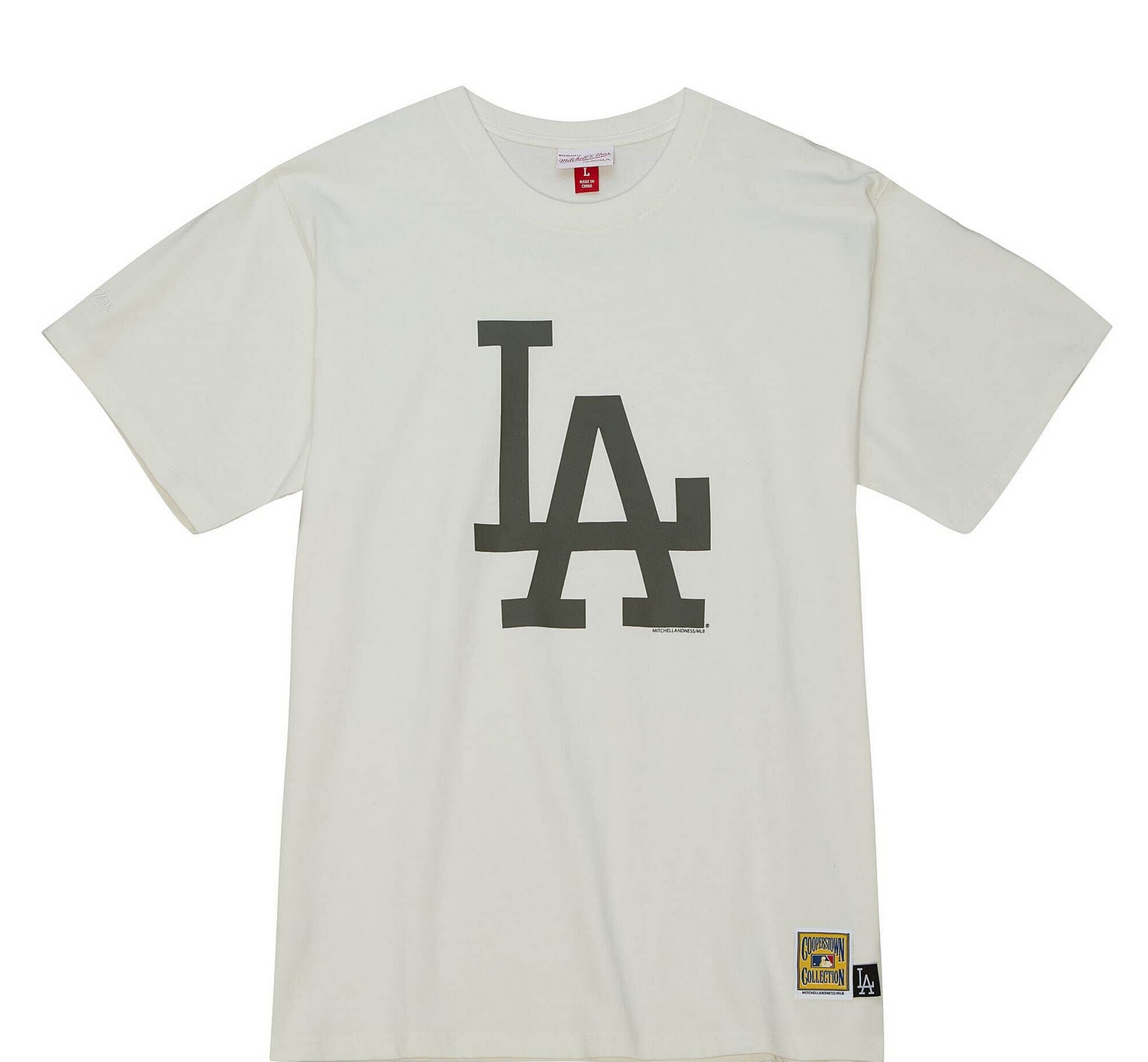 LA Dodgers M&N Cream Short Sleeve Tee - The Locker Room of Downey