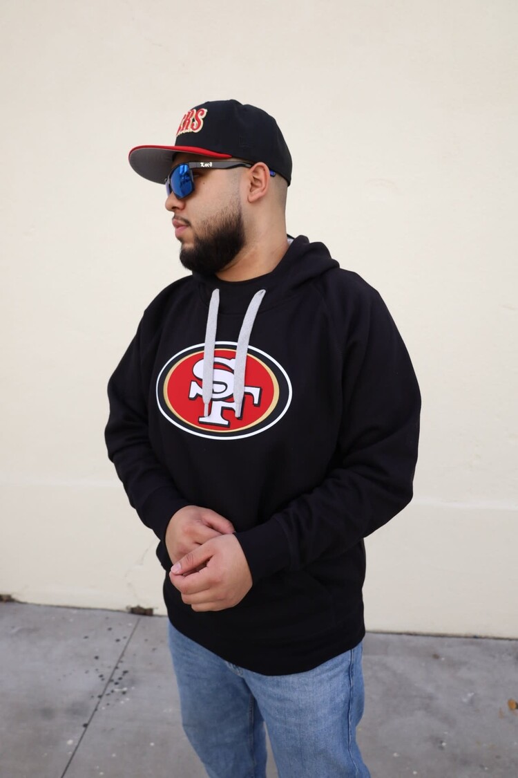 Antigua 49ers Victory Pullover Hoodie Black