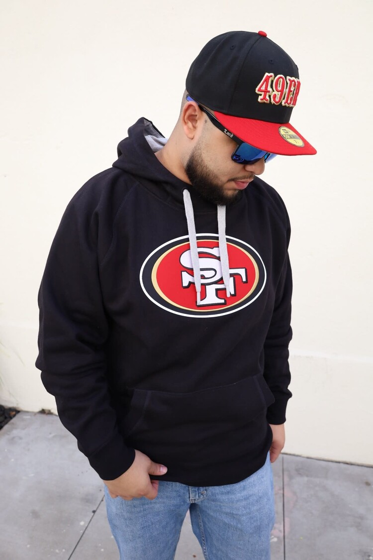 Antigua 49ers Victory Pullover Hoodie Black
