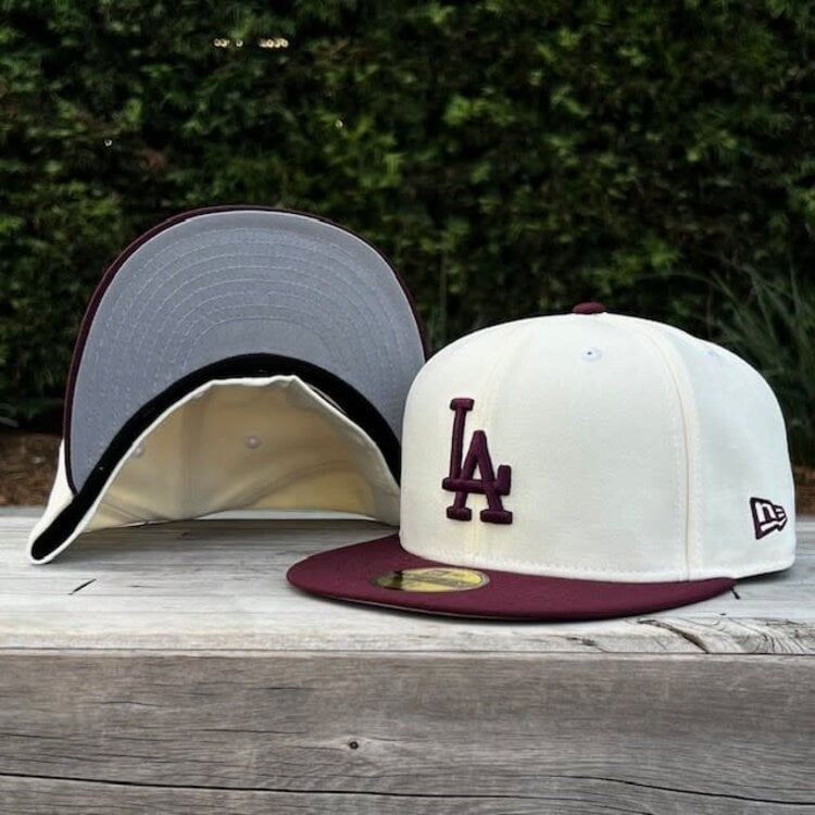 New Era LA Dodgers Ivory/Maroon Gray UV