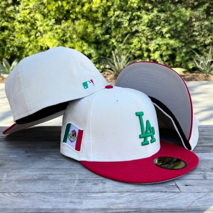New Era LA Ivory Corduroy/ Red MX Flag