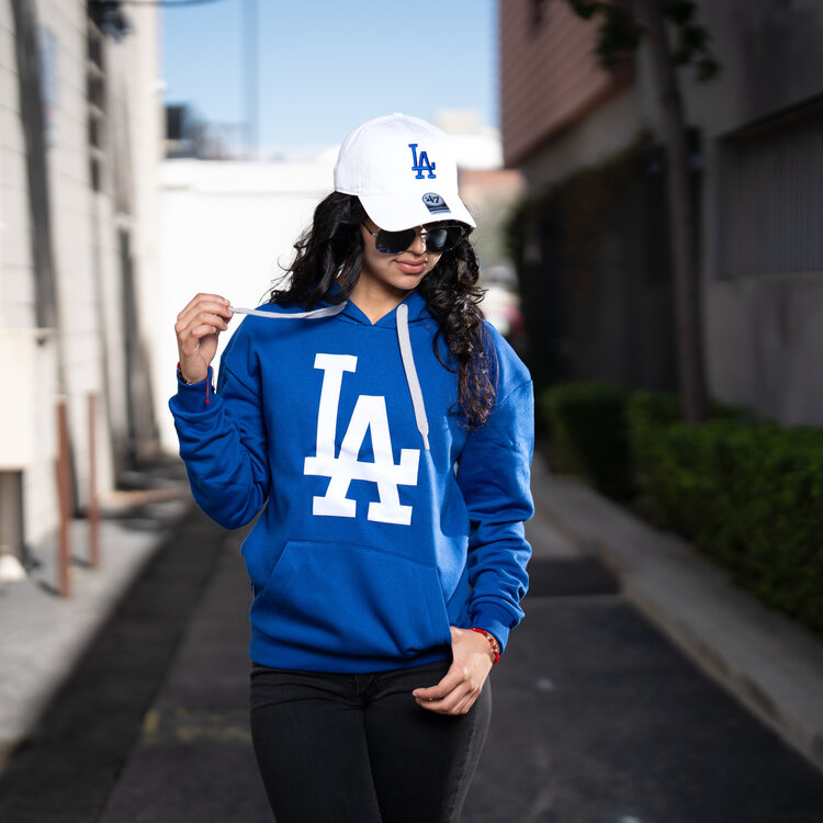 Antigua LA Dodgers Women's Primary Logo Royal Pullover Hoodie