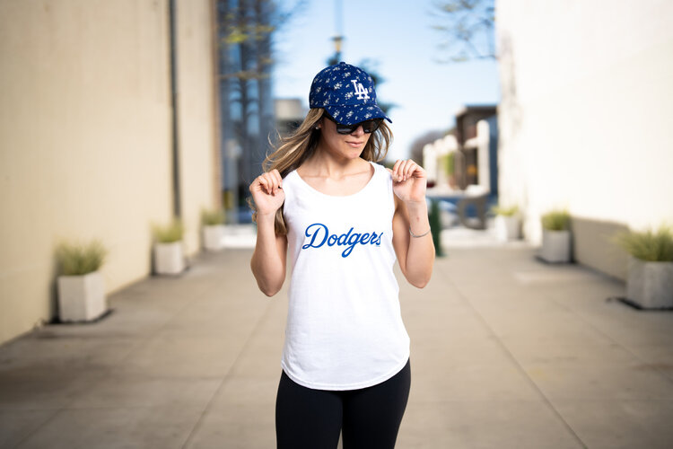 G-III LA Dodgers Women's GIII Preseason White Tank Wordmark