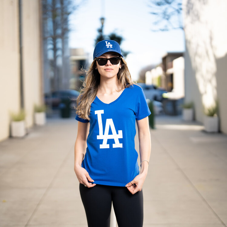 G-III LA Dodgers W GIII Alumni V-Neck Royal Primary LA