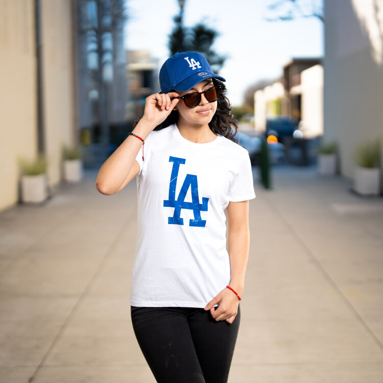 G-III LA Dodgers W GIII Endzone White Crew Primary LA