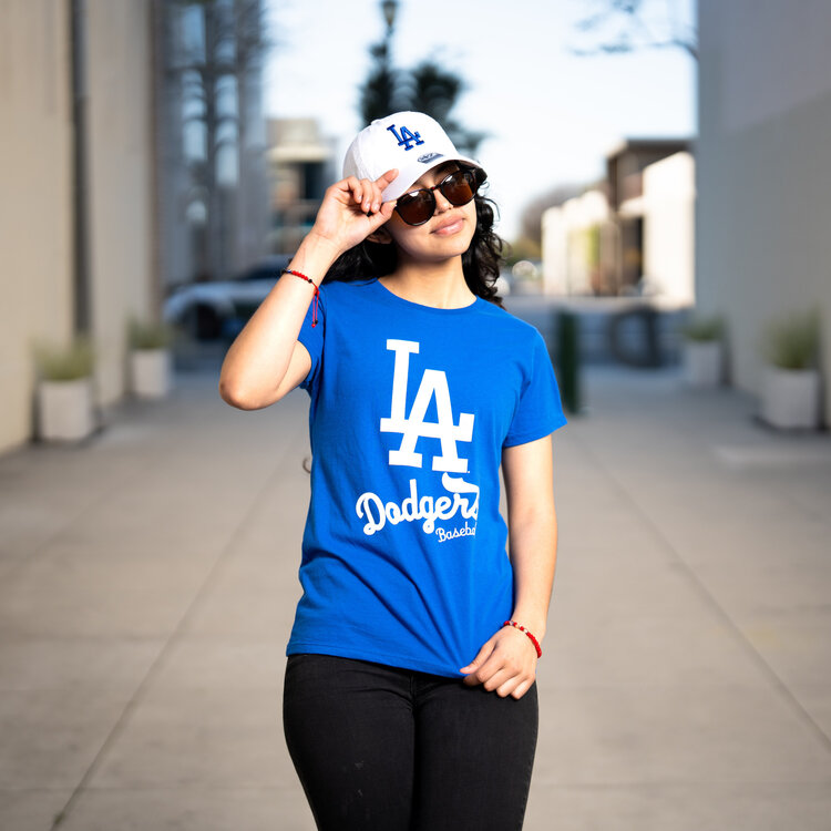 G-III LA Dodgers W GIII Endzone Royal Crew LA+Script