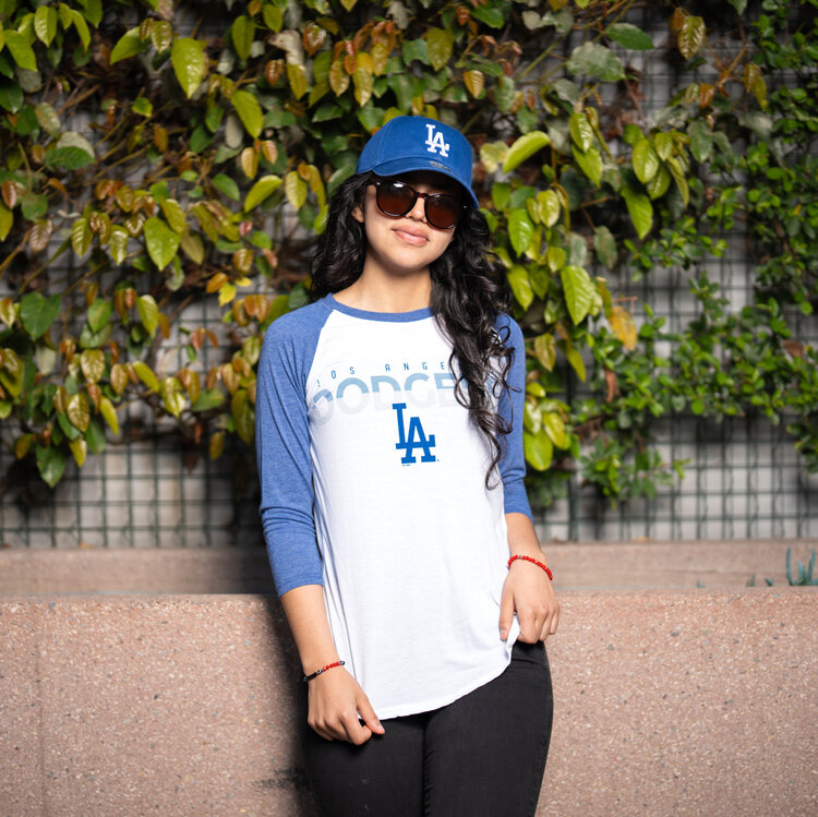 G-III LA Dodgers W GIII All Star Raglan Block+LA