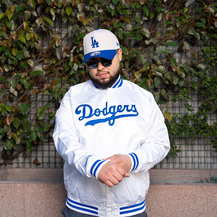 Mitchell and Ness LA Dodgers M&N Lightweight Satin Jacket White