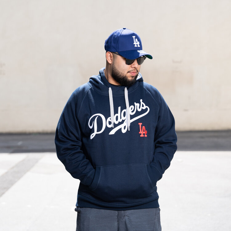 Antigua LA Dodgers Pullover Hoodie Navy w/Red LA