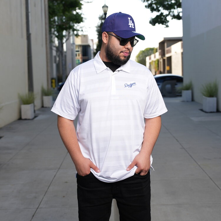 Antigua Dodgers M Polo Compass White