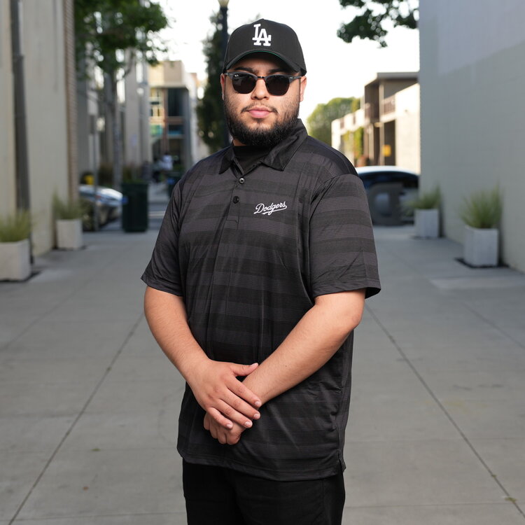 Antigua Dodgers M Polo Compass Black