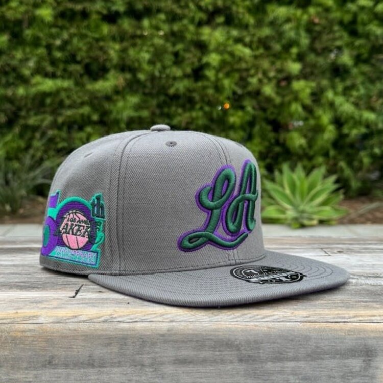 Mitchell and Ness Lakers M&N HWC From Dusk Fitted Drk Gray