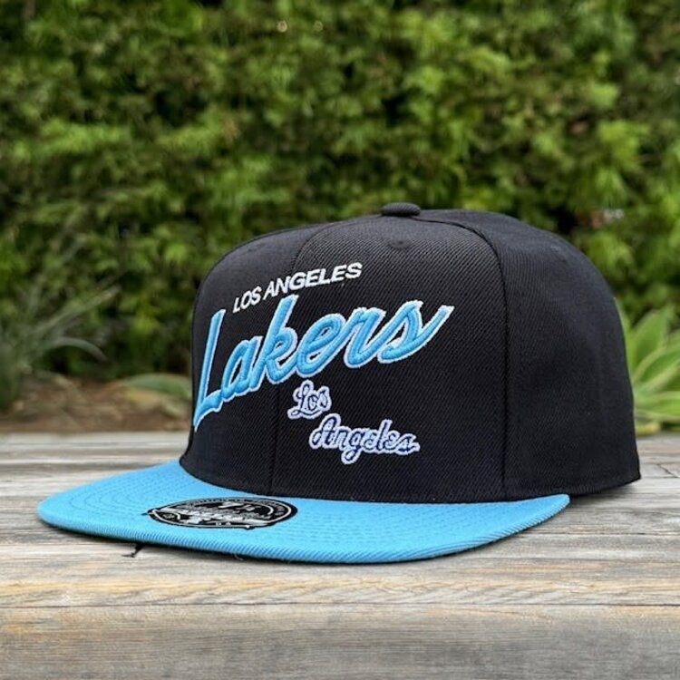 Mitchell and Ness Lakers 2T Script 2.0 Black/ Light Blue