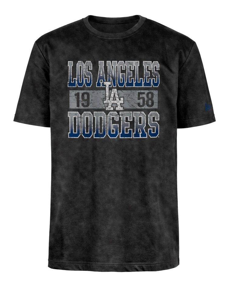 New Era Los Angeles Dodgers Men's NE Block + 1958 Black Mineral Wash SS Tee