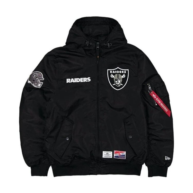 New Era Raiders Men's NE Black Hooded Alpha Jacket