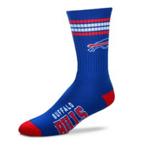 For Bare Feet Sportswear NFL Men's 4 Stripe Deuce Socks Bills Large