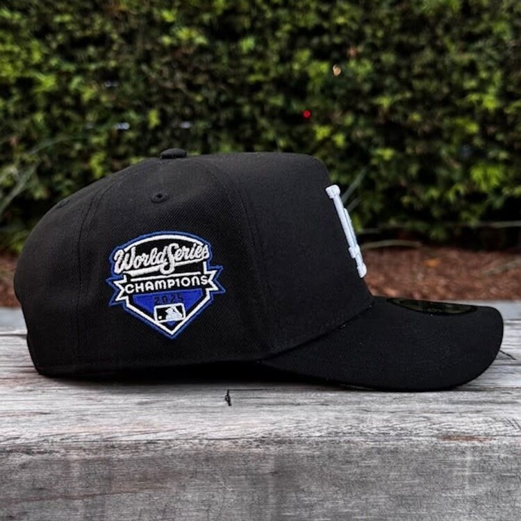 New Era LA Dodgers Black White WS Champs Side Patch 940 A-Frame