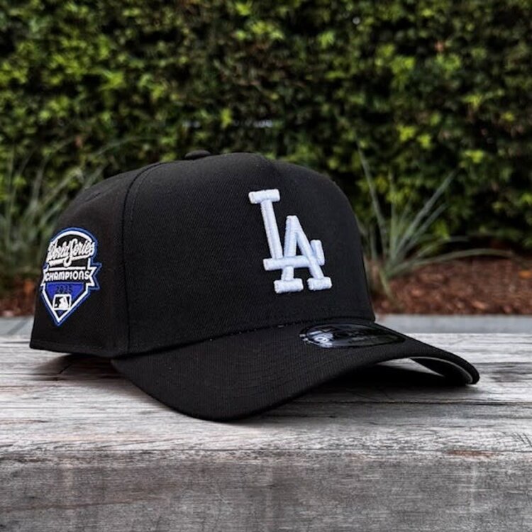 New Era LA Dodgers Black White WS Champs Side Patch 940 A-Frame