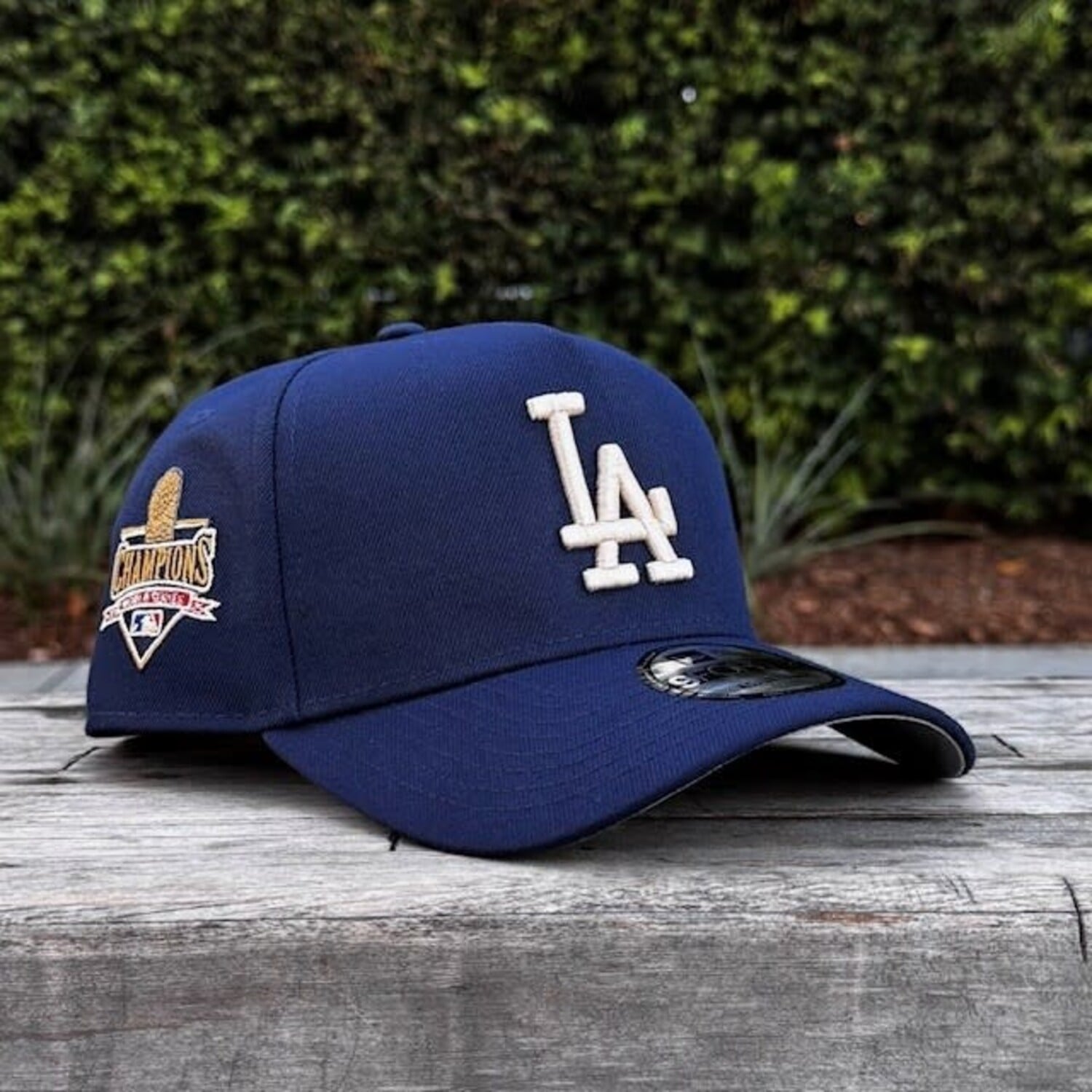 LA Dodgers Navy Ivory WS Champs Trophy 940 A-Frame - The Locker