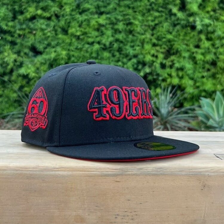 New Era 49ers Black Red Outline 60 Seasons Red UV Fitted