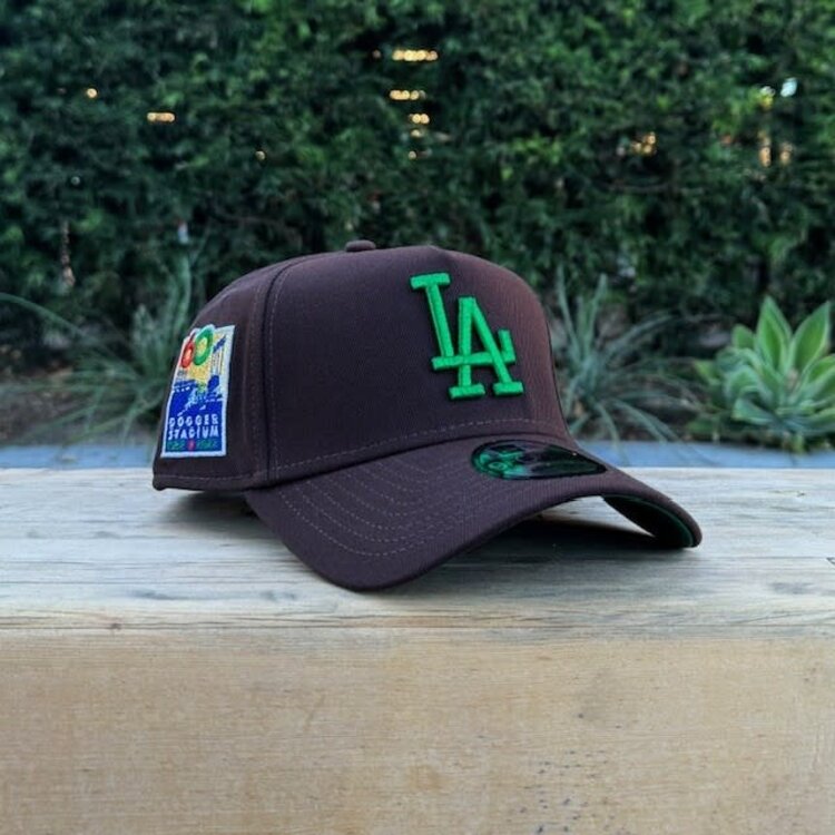 New Era LA Dark Brown Metallic Green 60th Stadium 940 A-Frame