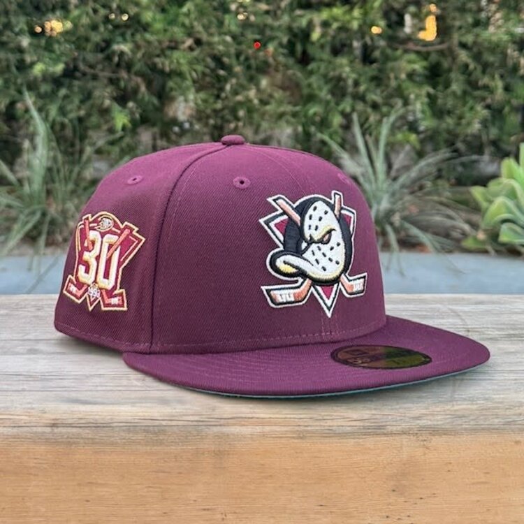 New Era Mighty Ducks Maroon 30th Anniv Teal UV