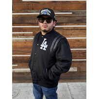 Mitchell and Ness LA Dodgers Men's M&N Black Walk the Tunnel Varsity Full-Snap Jacket