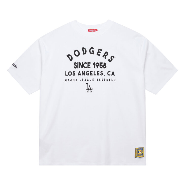 Mitchell and Ness LA Dodgers Women's M&N Since 1958 Boyfriend White Tee