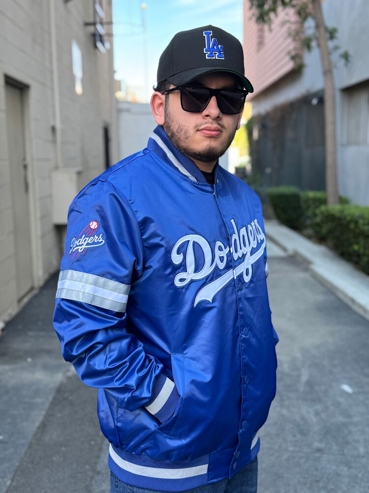 Starter LA Dodgers Men's Starter Scout Satin Button-Down Jacket Royal