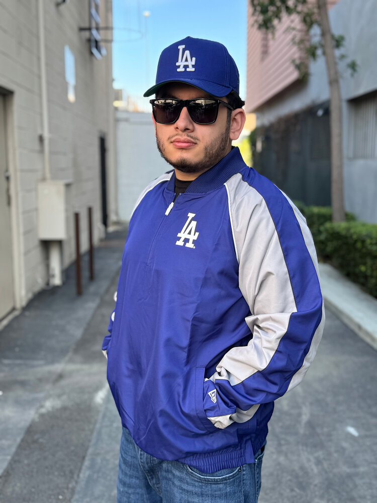 New Era LA Dodgers Men's NE 1/4-Zip Pullover Windbreaker Royal/Gray