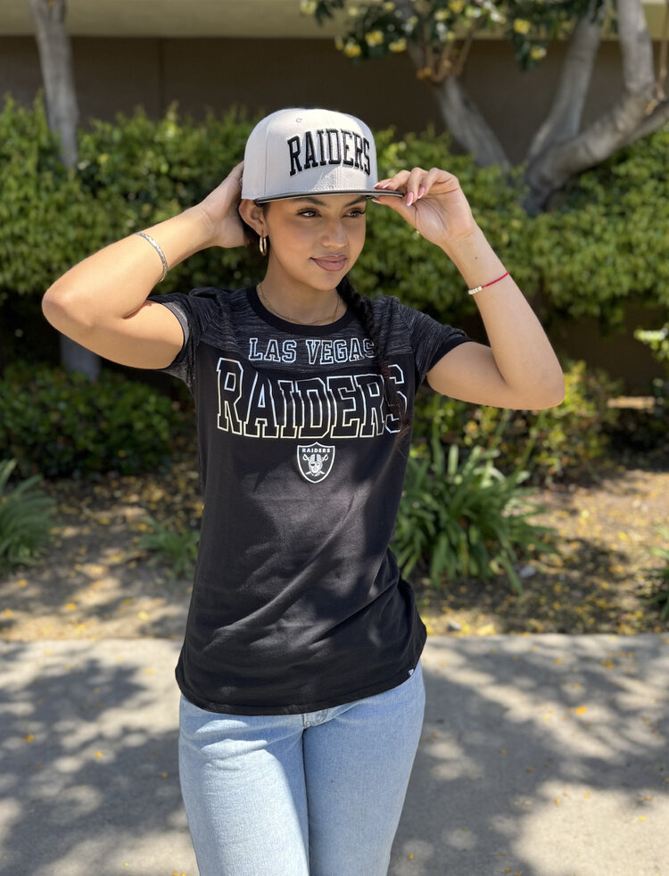 New Era Raiders W NE Black Space Dye S/S Crew Tee