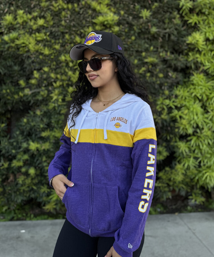 New Era Los Angeles Lakers W NE F/Z Color Block Hoodie