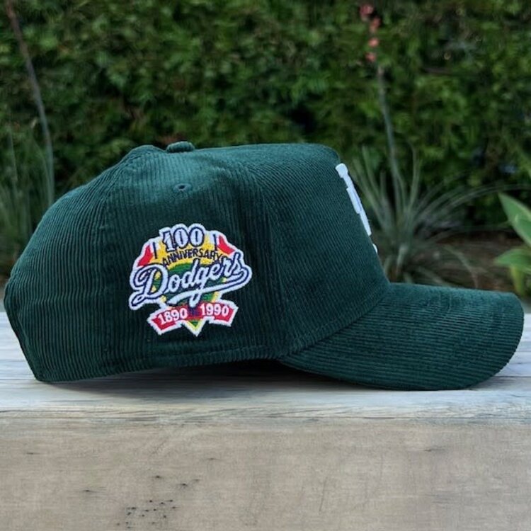 New Era LA Dodgers Upside Down Dark Green Corduroy 100th 940 A-Frame