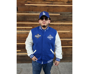 LA Dodgers 2025 World Series Champs Royal White Button Snap