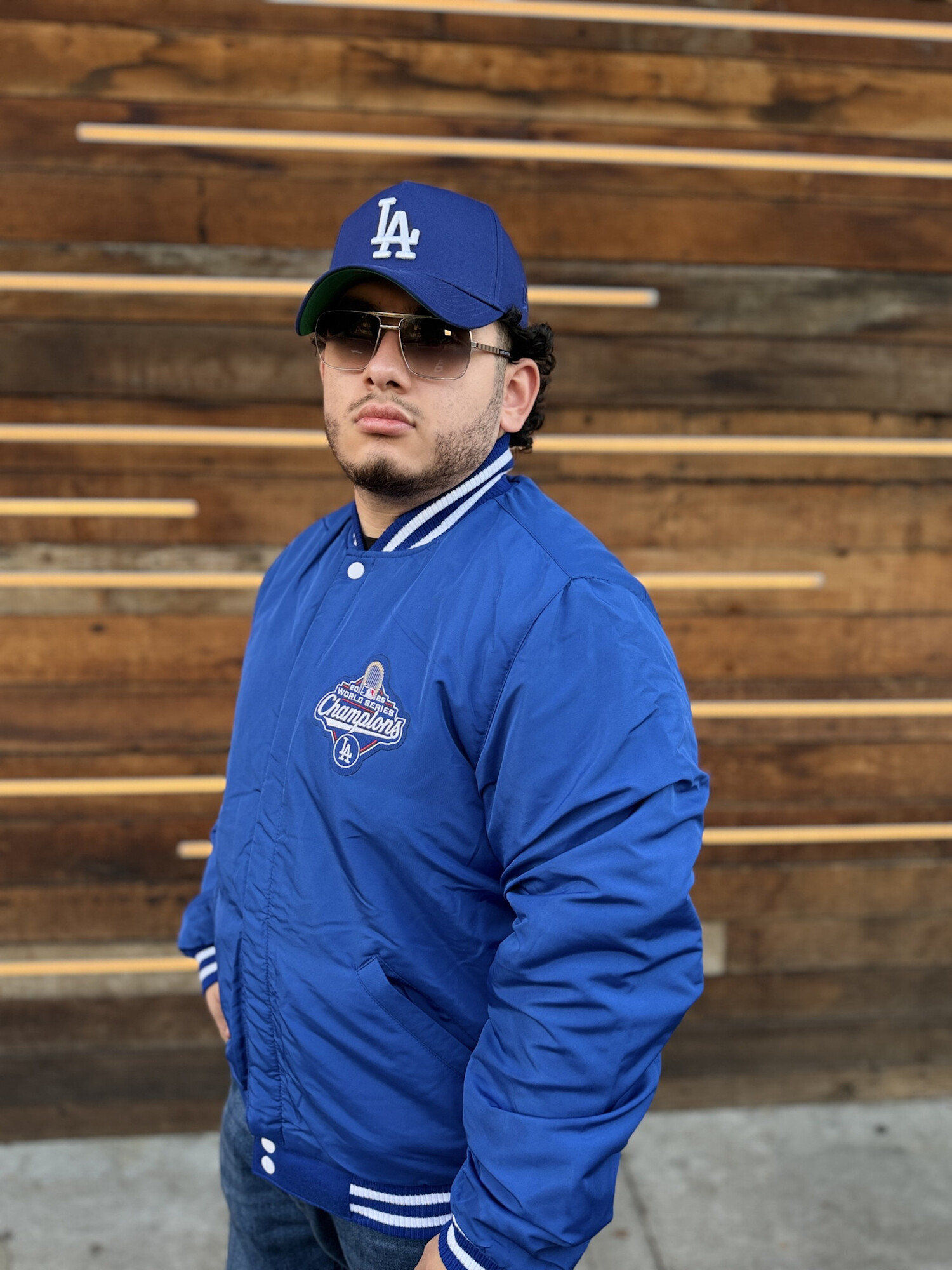 LA Dodgers 2025 World Series Champs Royal White Button Snap