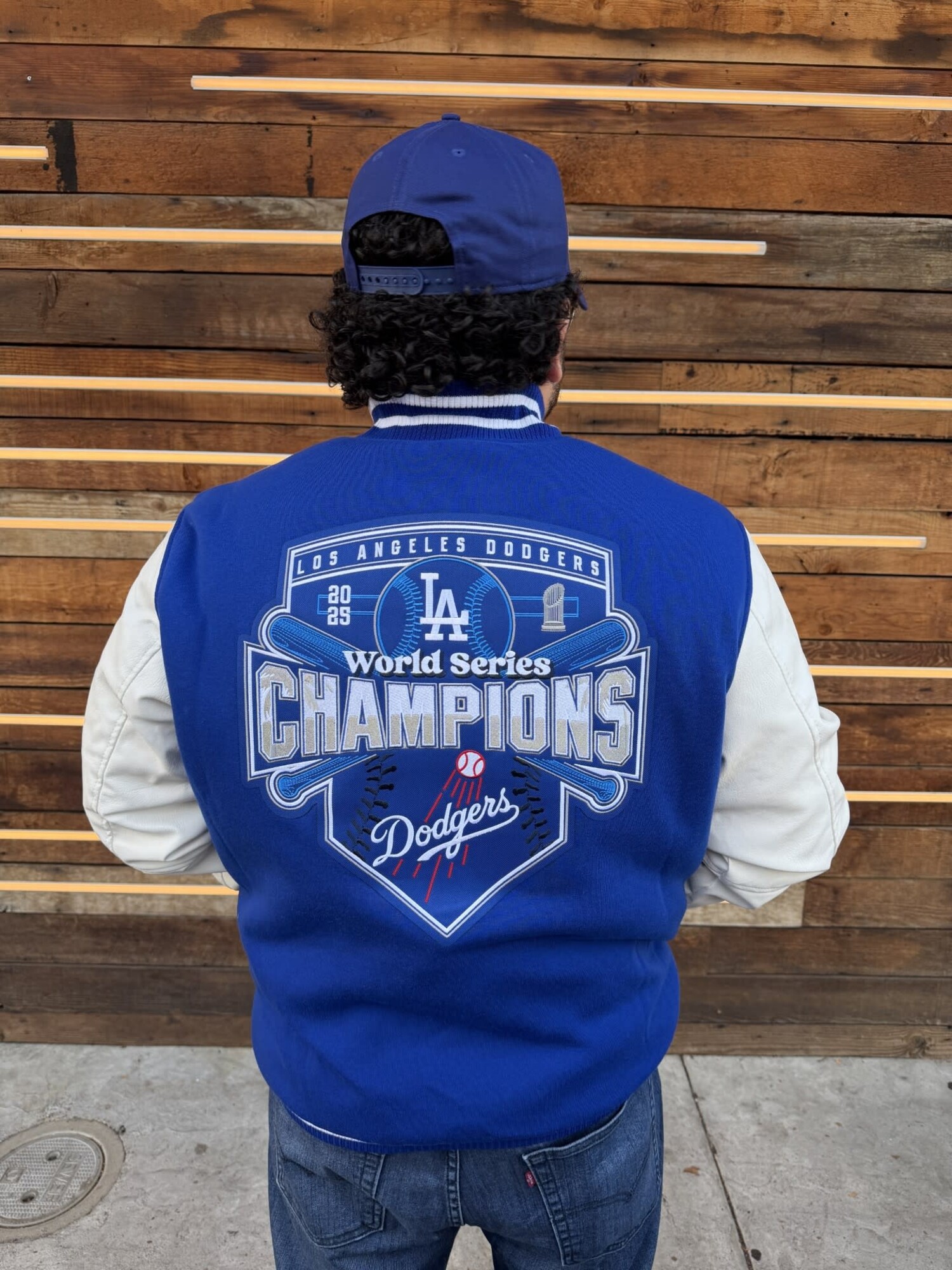 LA Dodgers 2025 World Series Champs Royal White Button Snap