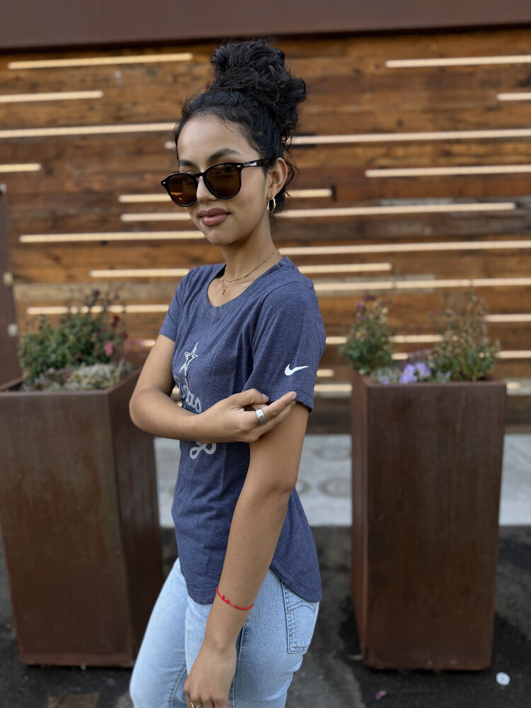 Nike Dallas Cowboys Women's Triblend Fashion Top Heather Navy