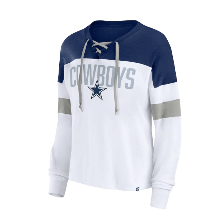 Fanatics Cowboys W Even Match Laceup LS Tee