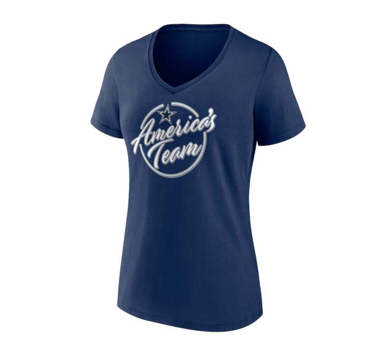 Fanatics Cowboys W Back Home Again V-Neck Tee