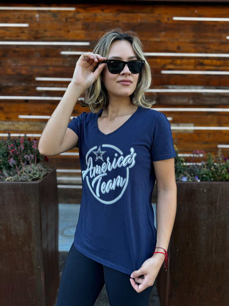 Fanatics Cowboys W Back Home Again V-Neck Tee