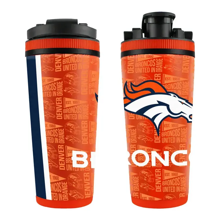 Wincraft 4D Stainless Steel Ice Shaker Tumbler 26 oz Team Color - Broncos